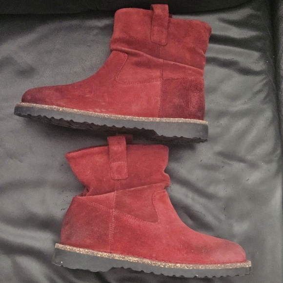 Birkenstock Luton PORT RED SUEDE ANKLE BOOTS Sz 36 Eu 5/5.5US - Picture 8 of 13